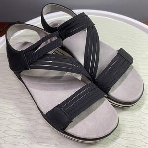 Cliffs by White Mountain Womens Black Slingback‎ Shoes Sandals Sz.6.5"